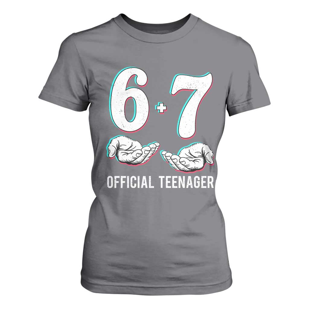 Funny 67 13th Birthday T Shirt For Women 6 7 Thirteen Year Old Official Teenager Hands TS11 Charcoal Print Your Wear