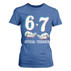 Funny 67 13th Birthday T Shirt For Women 6 7 Thirteen Year Old Official Teenager Hands TS11 Royal Blue Print Your Wear