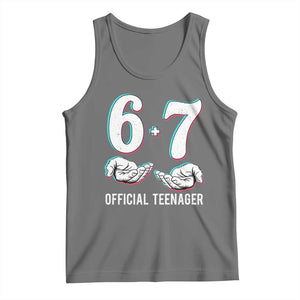 Funny 67 13th Birthday Tank Top 6 7 Thirteen Year Old Official Teenager Hands TS11 Black Heather Print Your Wear