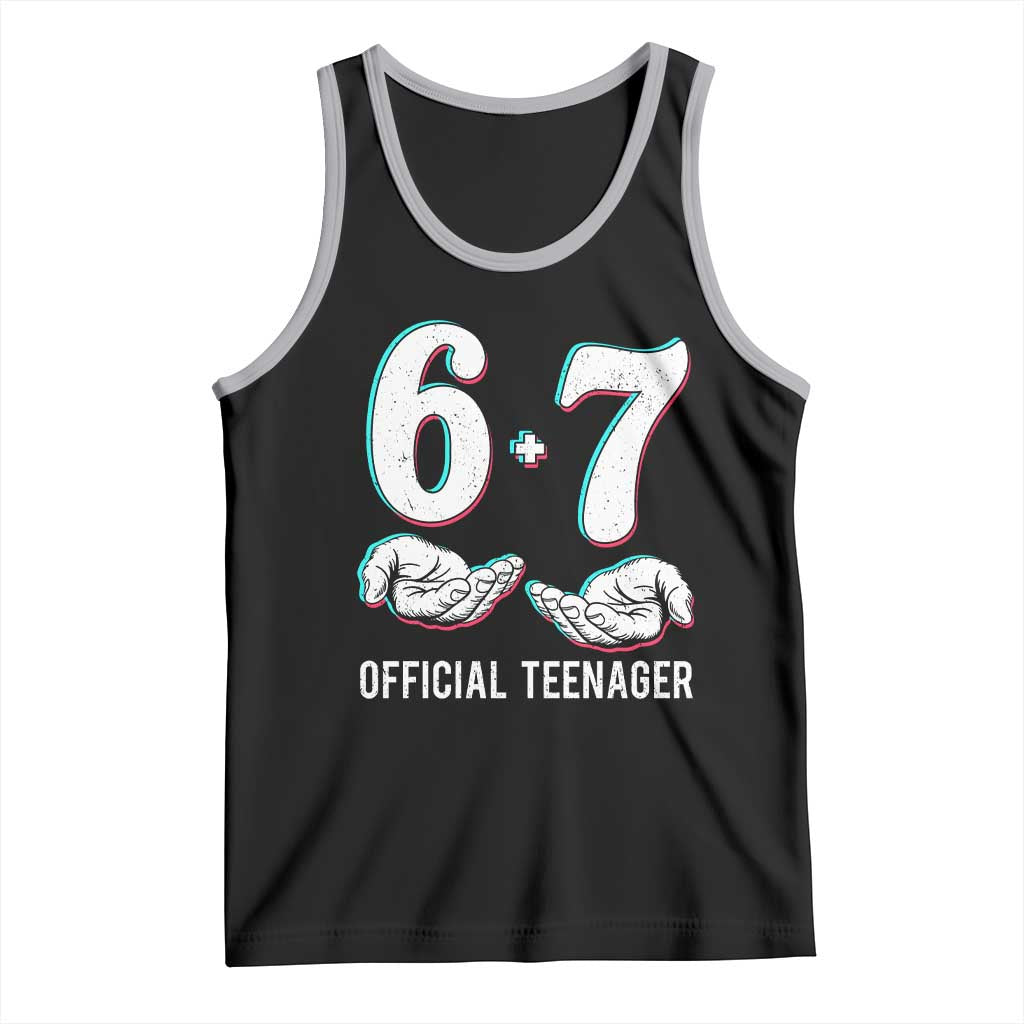 Funny 67 13th Birthday Tank Top 6 7 Thirteen Year Old Official Teenager Hands TS11 Black Athletic Heather Print Your Wear