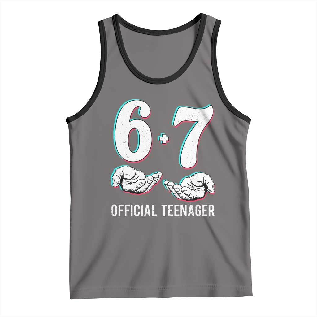 Funny 67 13th Birthday Tank Top 6 7 Thirteen Year Old Official Teenager Hands TS11 Deep Heather Black Print Your Wear