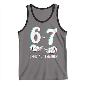 Funny 67 13th Birthday Tank Top 6 7 Thirteen Year Old Official Teenager Hands TS11 Deep Heather Black Print Your Wear