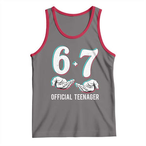 Funny 67 13th Birthday Tank Top 6 7 Thirteen Year Old Official Teenager Hands TS11 Deep Heather Red Print Your Wear