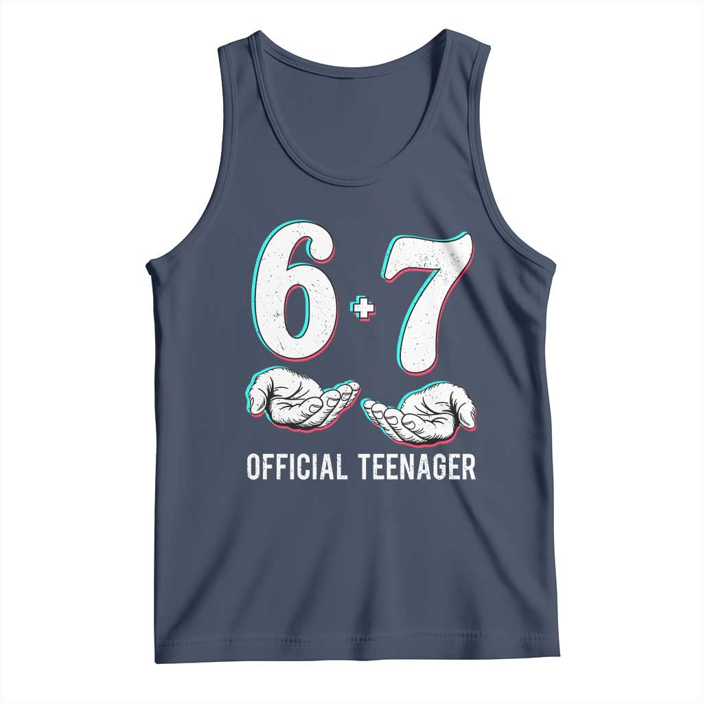 Funny 67 13th Birthday Tank Top 6 7 Thirteen Year Old Official Teenager Hands TS11 Navy Print Your Wear