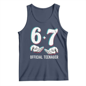 Funny 67 13th Birthday Tank Top 6 7 Thirteen Year Old Official Teenager Hands TS11 Navy Print Your Wear