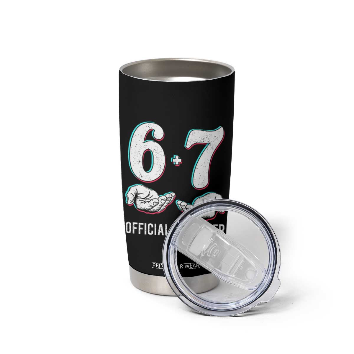 Funny 67 13th Birthday Tumbler Cup 6 7 Thirteen Year Old Official Teenager Hands TS11 Print Your Wear