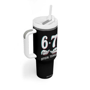 Funny 67 13th Birthday Tumbler With Handle 6 7 Thirteen Year Old Official Teenager Hands TS11 Print Your Wear