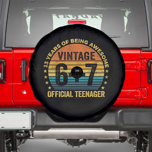 Funny 67 13th Birthday Spare Tire Cover Official Teenager 13 Years Of Being Awesome TS11 Black Print Your Wear