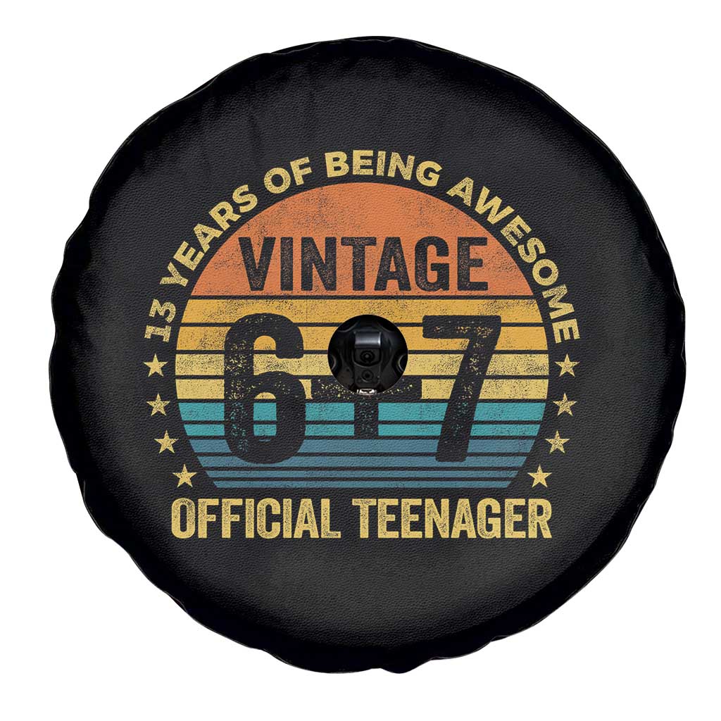 Funny 67 13th Birthday Spare Tire Cover Official Teenager 13 Years Of Being Awesome TS11 Print Your Wear