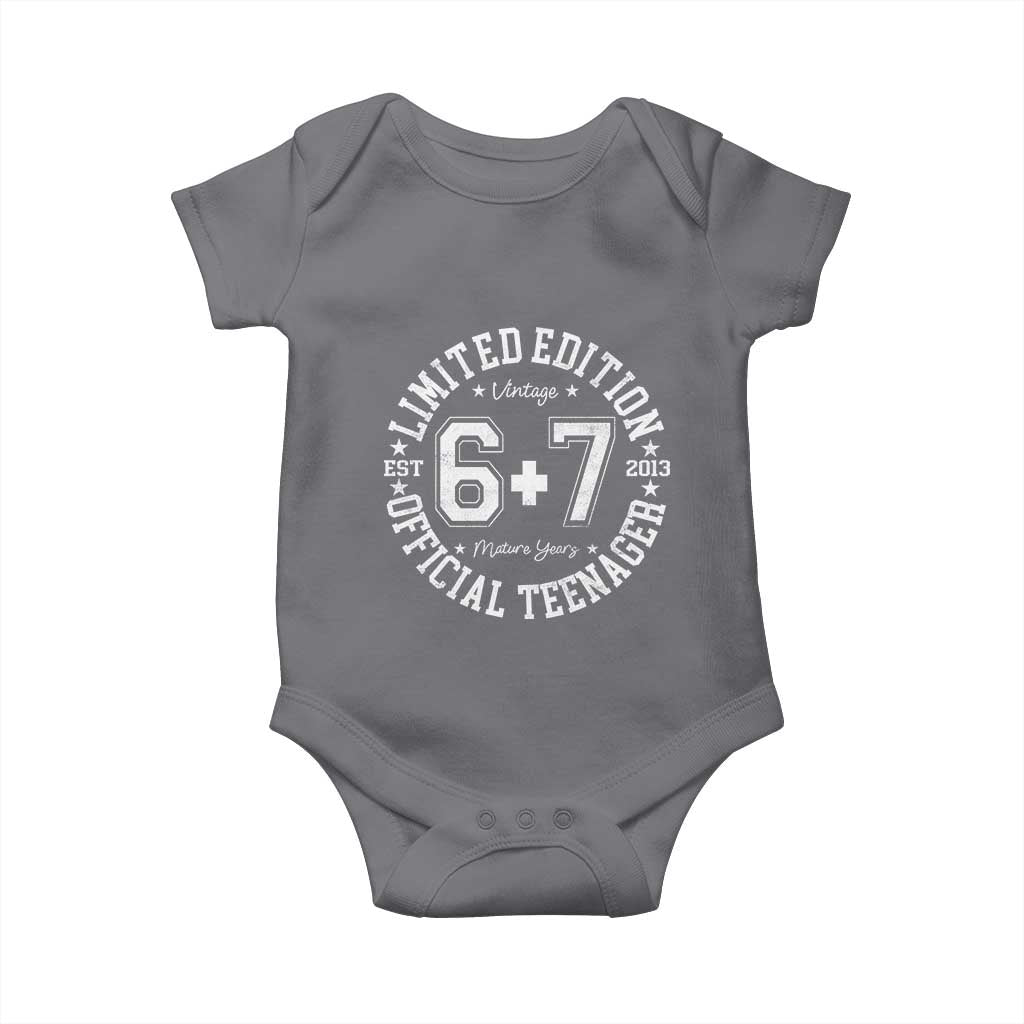 Funny 67 13th Birthday Baby Onesie Est 2013 Limited Edition Official Teenager TS11 Charcoal Print Your Wear