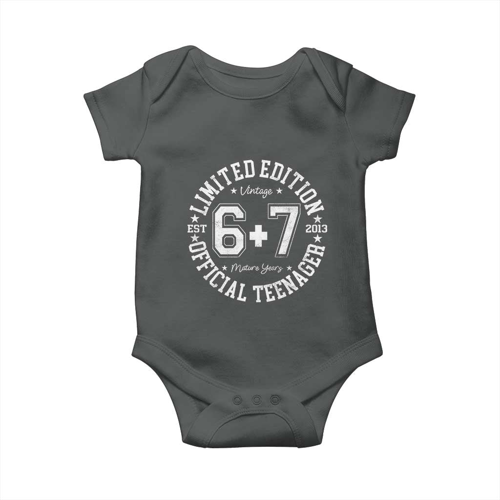 Funny 67 13th Birthday Baby Onesie Est 2013 Limited Edition Official Teenager TS11 Dark Heather Print Your Wear