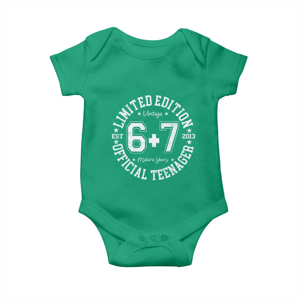Funny 67 13th Birthday Baby Onesie Est 2013 Limited Edition Official Teenager TS11 Irish Green Print Your Wear