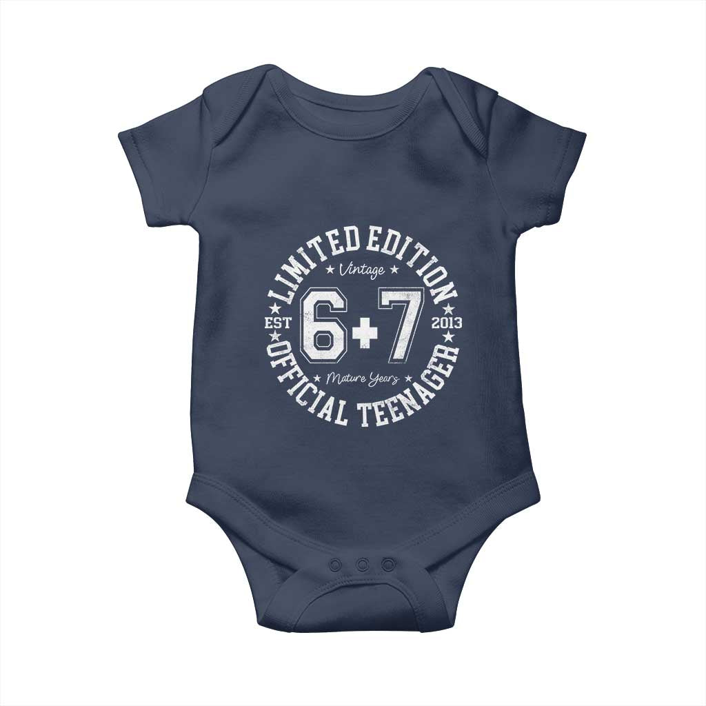 Funny 67 13th Birthday Baby Onesie Est 2013 Limited Edition Official Teenager TS11 Navy Print Your Wear