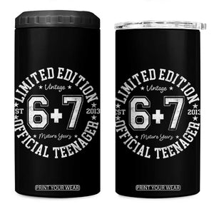 Funny 67 13th Birthday 4 in 1 Can Cooler Tumbler Est 2013 Limited Edition Official Teenager TS11 One Size: 16 oz Black Print Your Wear