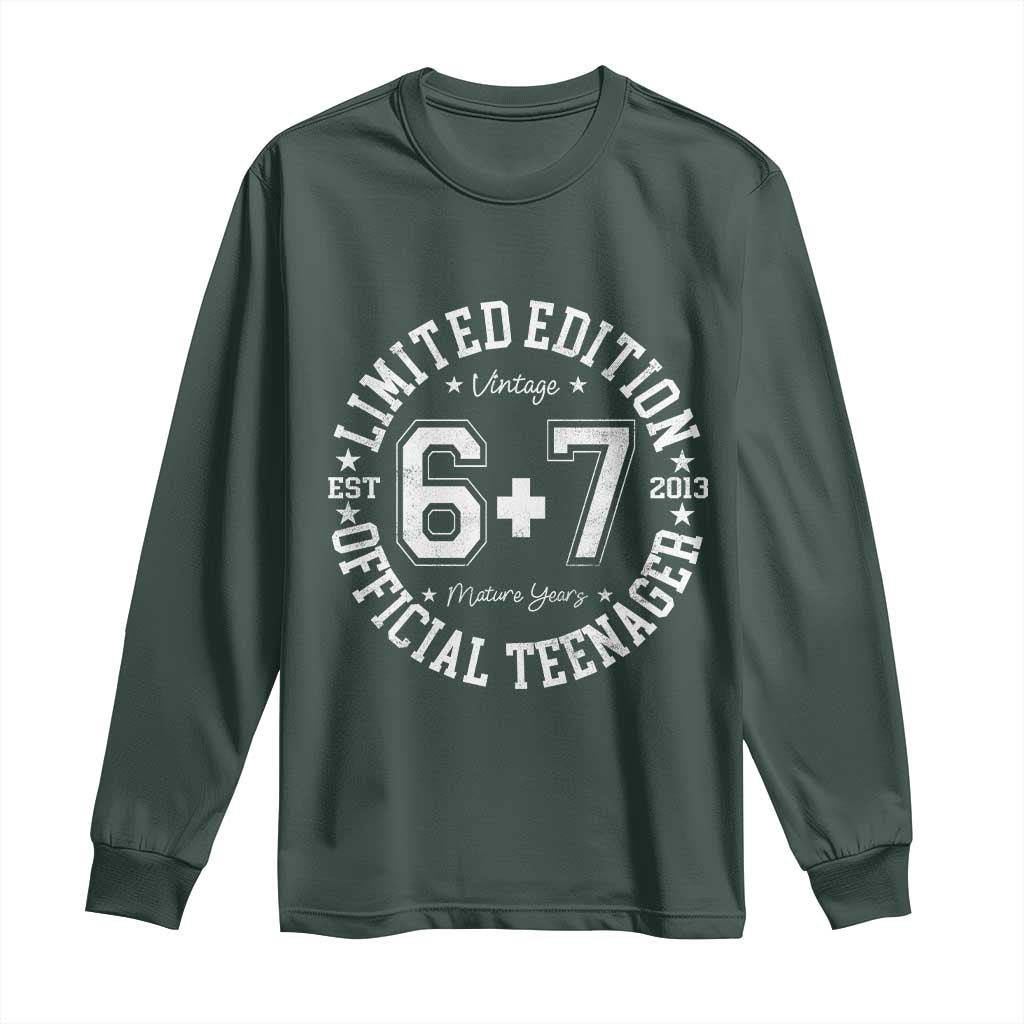 Funny 67 13th Birthday Long Sleeve Shirt Est 2013 Limited Edition Official Teenager TS11 Dark Forest Green Print Your Wear