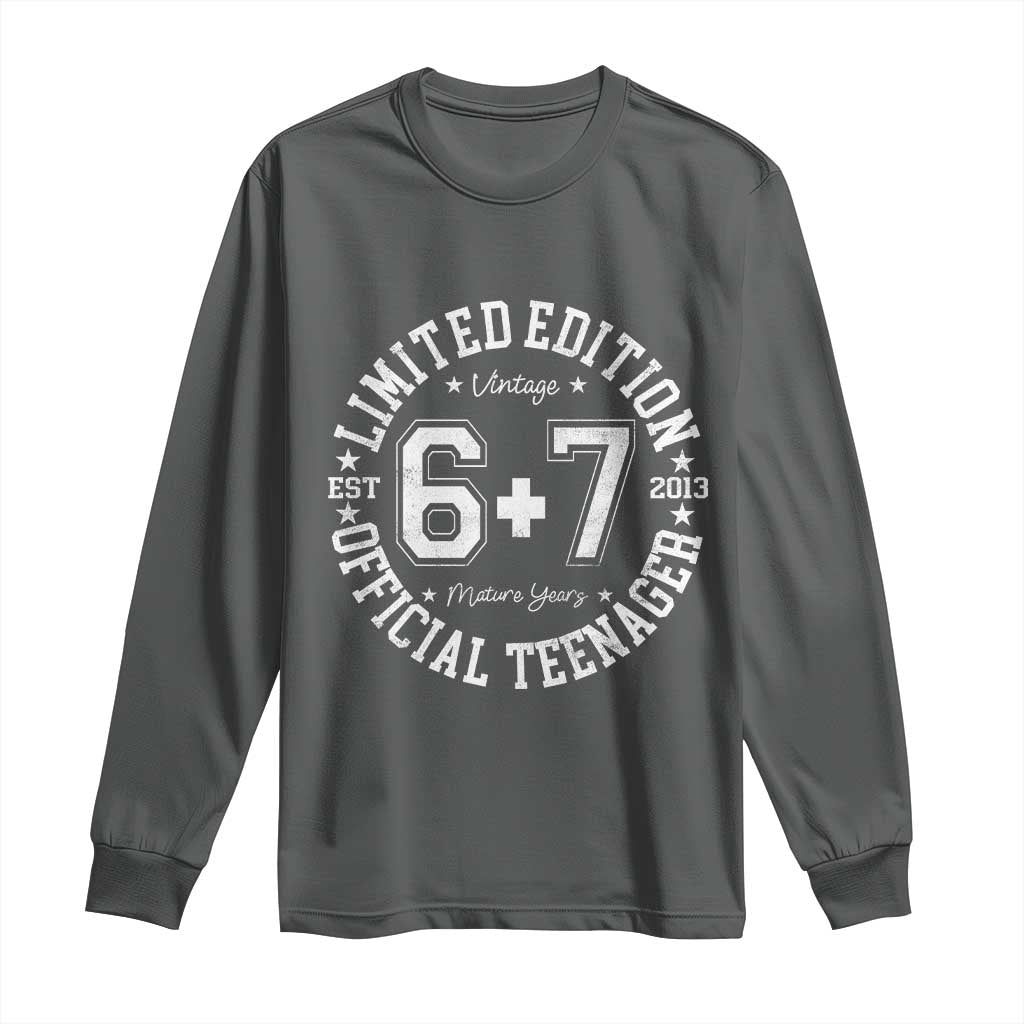 Funny 67 13th Birthday Long Sleeve Shirt Est 2013 Limited Edition Official Teenager TS11 Dark Heather Print Your Wear