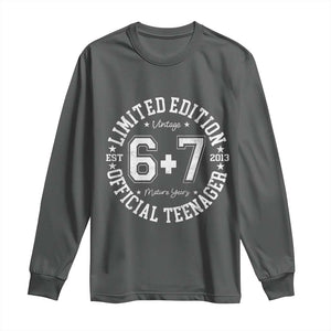 Funny 67 13th Birthday Long Sleeve Shirt Est 2013 Limited Edition Official Teenager TS11 Dark Heather Print Your Wear