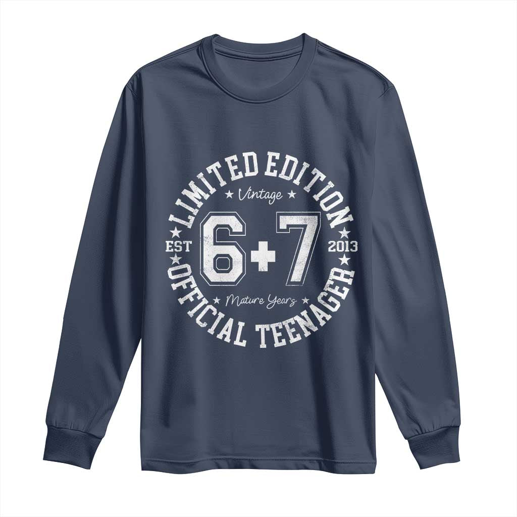 Funny 67 13th Birthday Long Sleeve Shirt Est 2013 Limited Edition Official Teenager TS11 Navy Print Your Wear