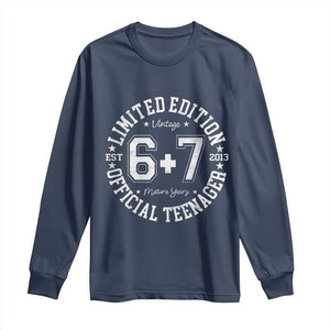 Funny 67 13th Birthday Long Sleeve Shirt Est 2013 Limited Edition Official Teenager TS11 Navy Print Your Wear