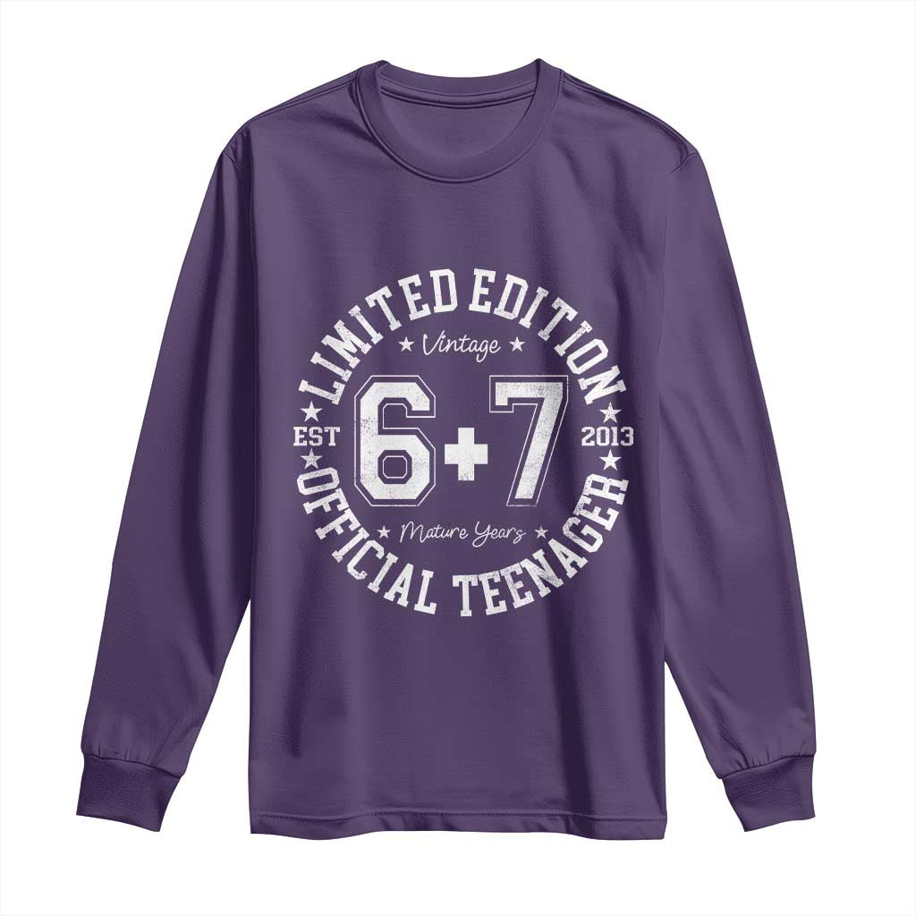 Funny 67 13th Birthday Long Sleeve Shirt Est 2013 Limited Edition Official Teenager TS11 Purple Print Your Wear