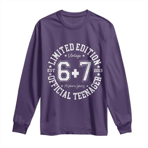 Funny 67 13th Birthday Long Sleeve Shirt Est 2013 Limited Edition Official Teenager TS11 Purple Print Your Wear