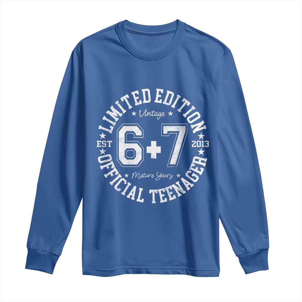 Funny 67 13th Birthday Long Sleeve Shirt Est 2013 Limited Edition Official Teenager TS11 Royal Blue Print Your Wear