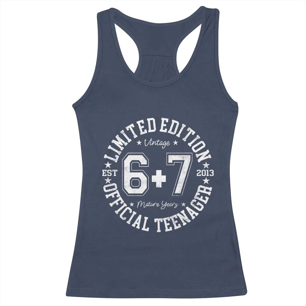 Funny 67 13th Birthday Racerback Tank Top Est 2013 Limited Edition Official Teenager TS11 Navy Print Your Wear