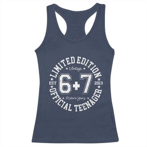 Funny 67 13th Birthday Racerback Tank Top Est 2013 Limited Edition Official Teenager TS11 Navy Print Your Wear