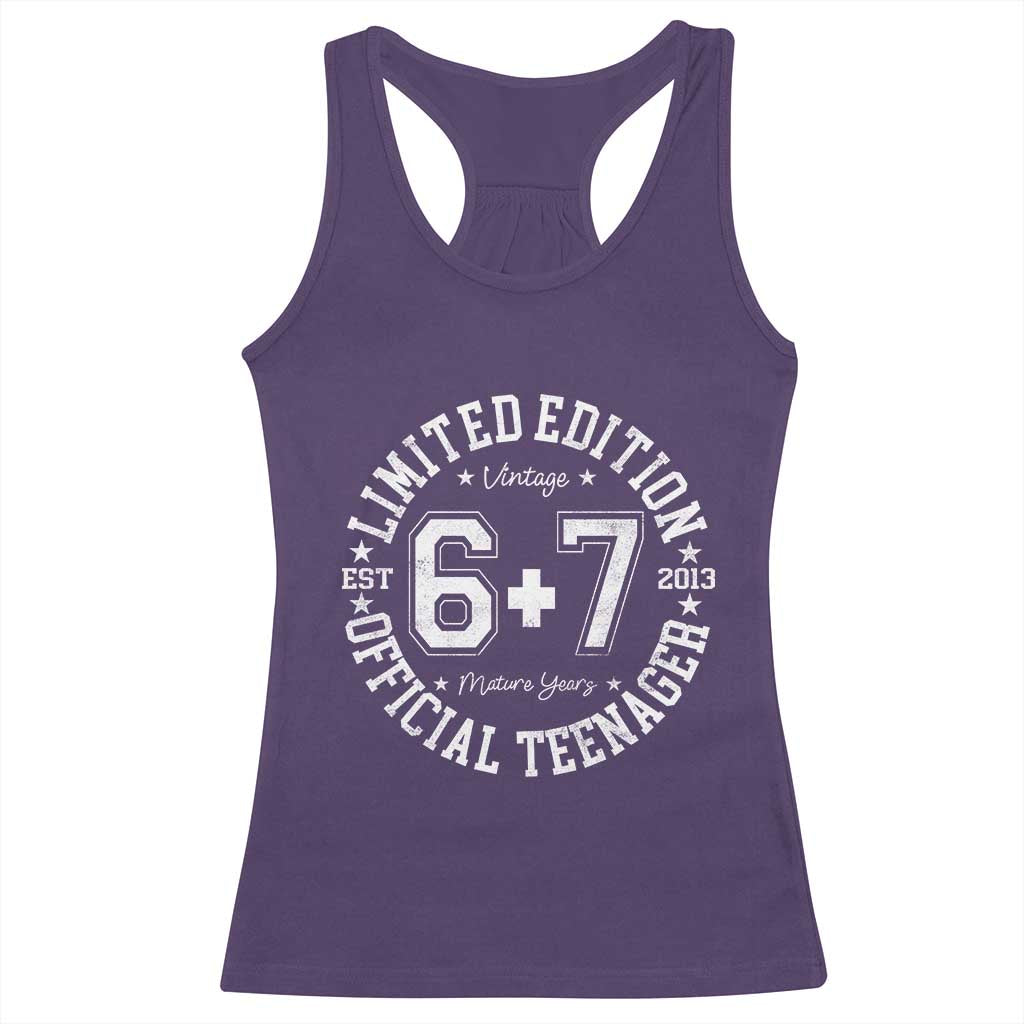 Funny 67 13th Birthday Racerback Tank Top Est 2013 Limited Edition Official Teenager TS11 Purple Print Your Wear