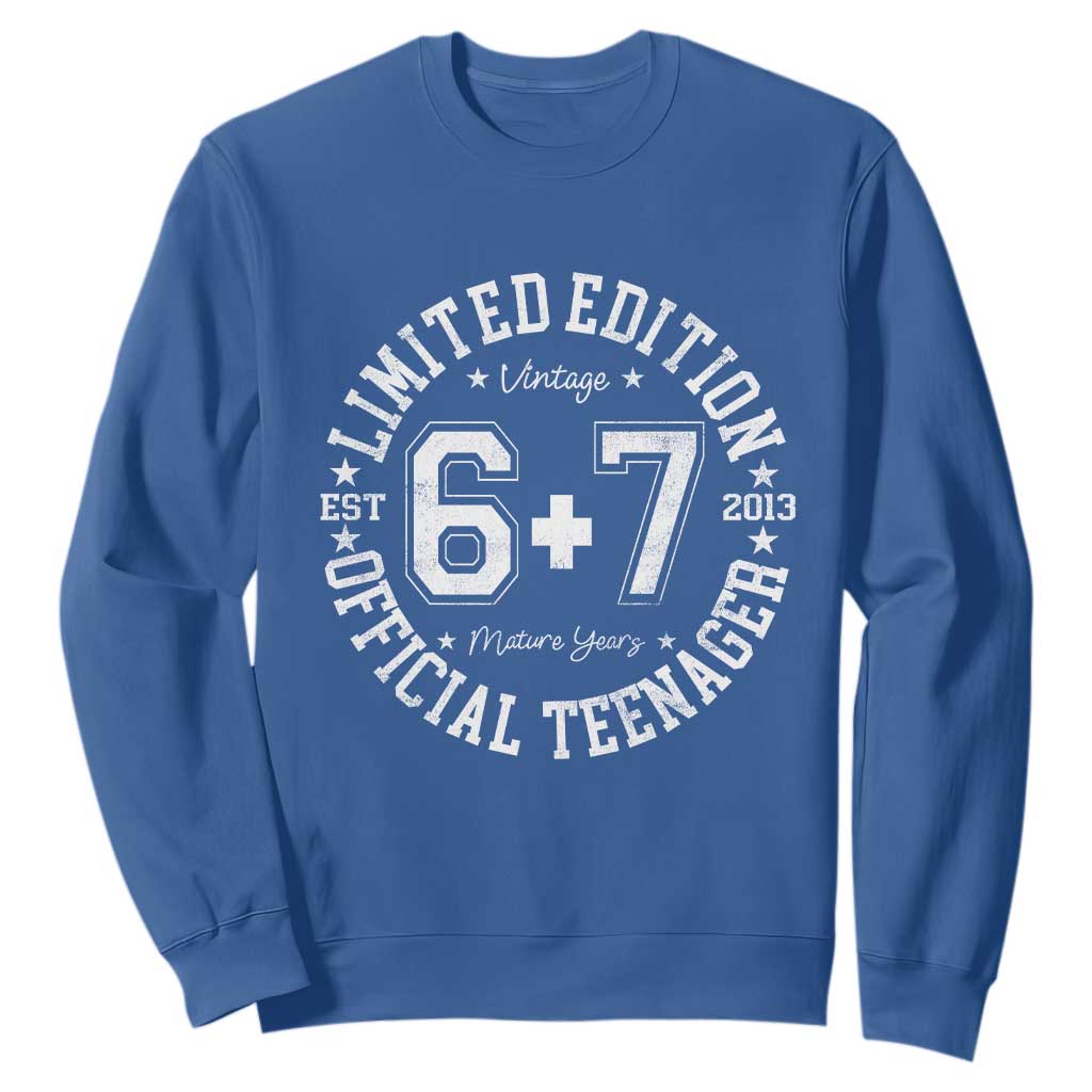 Funny 67 13th Birthday Sweatshirt Est 2013 Limited Edition Official Teenager TS11 Royal Blue Print Your Wear