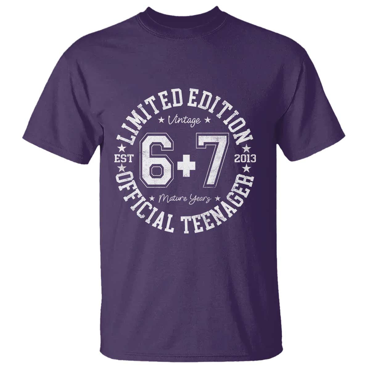 Funny 67 13th Birthday T Shirt Est 2013 Limited Edition Official Teenager TS11 Purple Print Your Wear