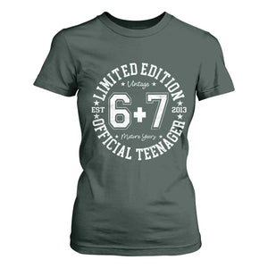 Funny 67 13th Birthday T Shirt For Women Est 2013 Limited Edition Official Teenager TS11 Dark Forest Green Print Your Wear