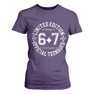 Funny 67 13th Birthday T Shirt For Women Est 2013 Limited Edition Official Teenager TS11 Purple Print Your Wear