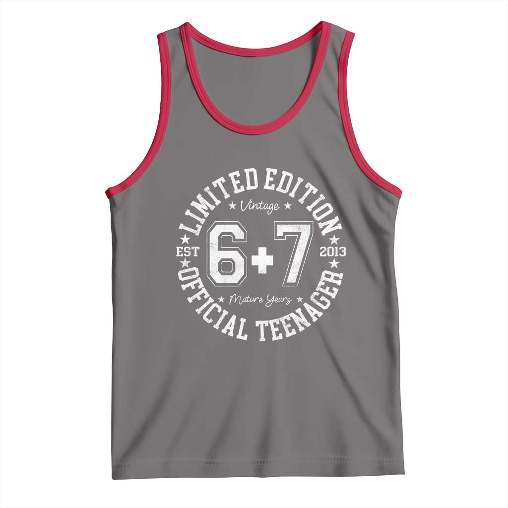 Funny 67 13th Birthday Tank Top Est 2013 Limited Edition Official Teenager TS11 Deep Heather Red Print Your Wear