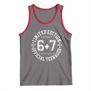 Funny 67 13th Birthday Tank Top Est 2013 Limited Edition Official Teenager TS11 Deep Heather Red Print Your Wear