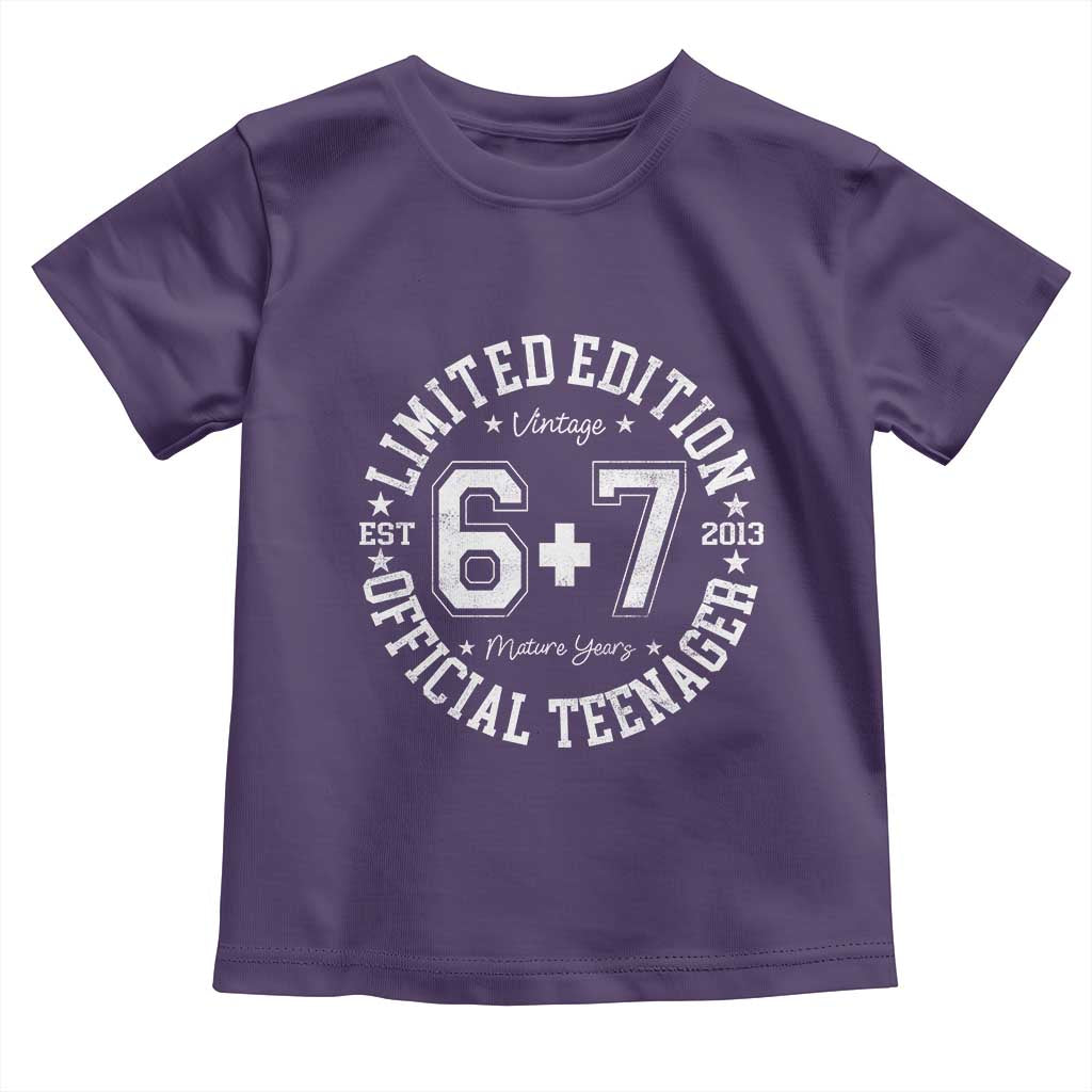 Funny 67 13th Birthday Toddler T Shirt Est 2013 Limited Edition Official Teenager TS11 Purple Print Your Wear