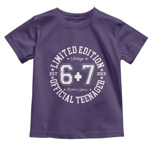 Funny 67 13th Birthday Toddler T Shirt Est 2013 Limited Edition Official Teenager TS11 Purple Print Your Wear