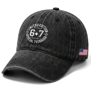 Funny 67 13th Birthday Washed Cotton Baseball Cap Est 2013 Limited Edition Official Teenager