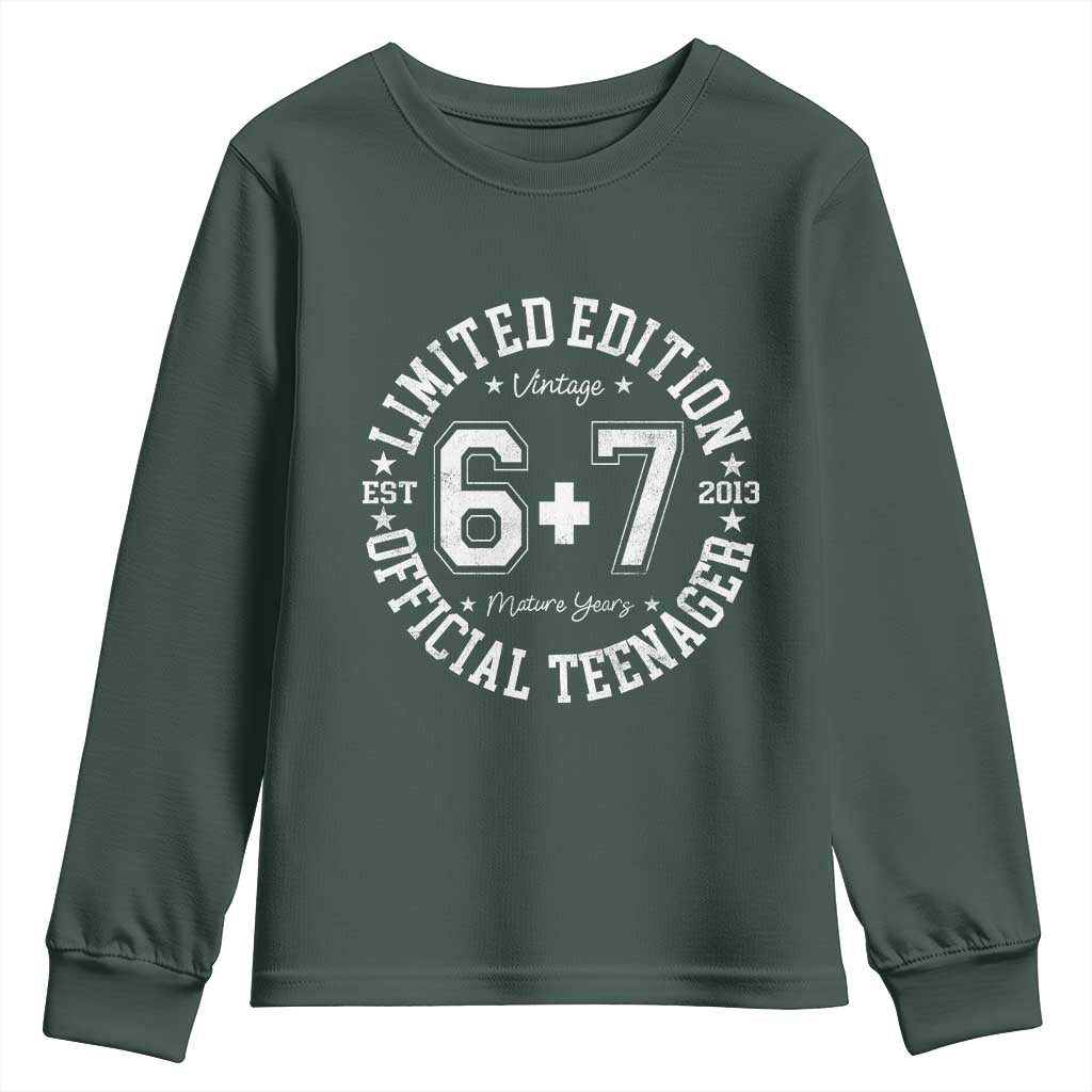 Funny 67 13th Birthday Youth Sweatshirt Est 2013 Limited Edition Official Teenager TS11 Dark Forest Green Print Your Wear