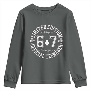 Funny 67 13th Birthday Youth Sweatshirt Est 2013 Limited Edition Official Teenager TS11 Dark Heather Print Your Wear