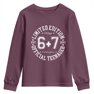 Funny 67 13th Birthday Youth Sweatshirt Est 2013 Limited Edition Official Teenager TS11 Maroon Print Your Wear