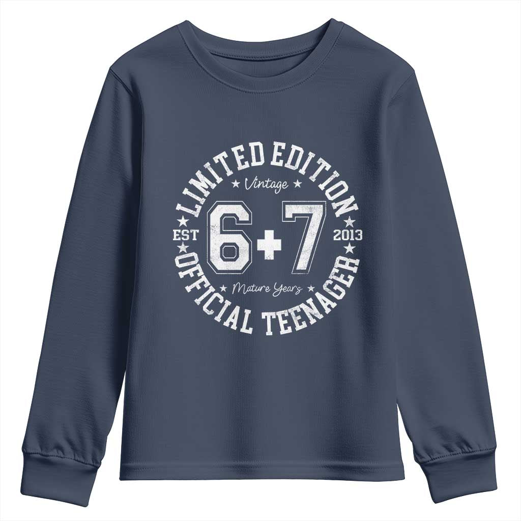 Funny 67 13th Birthday Youth Sweatshirt Est 2013 Limited Edition Official Teenager TS11 Navy Print Your Wear