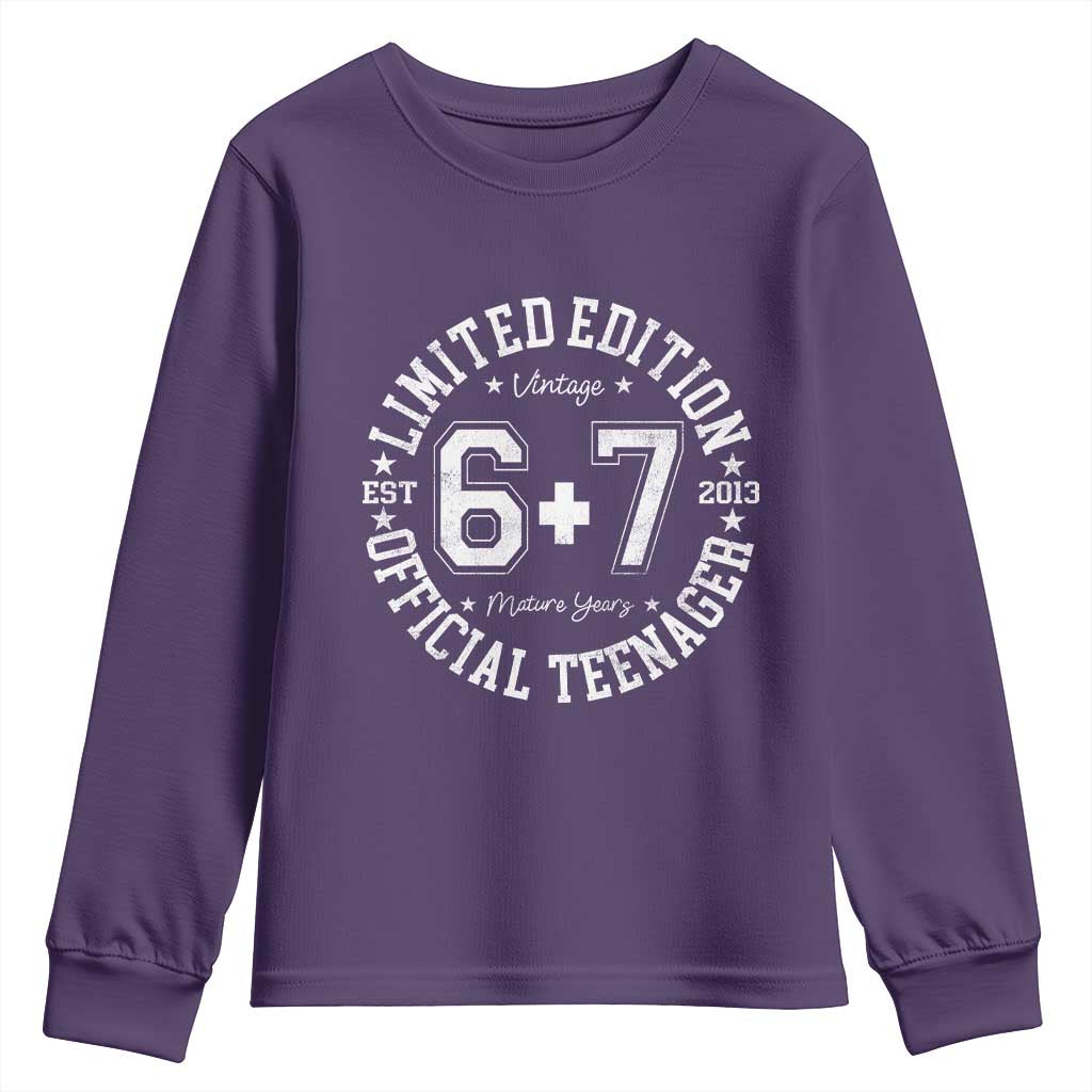 Funny 67 13th Birthday Youth Sweatshirt Est 2013 Limited Edition Official Teenager TS11 Purple Print Your Wear
