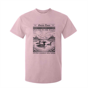 Funny Stupid Canadian Wolf Bird T Shirt For Kid Funny Common Loon Newspaper LGBT Hockey TS11 Light Pink Print Your Wear