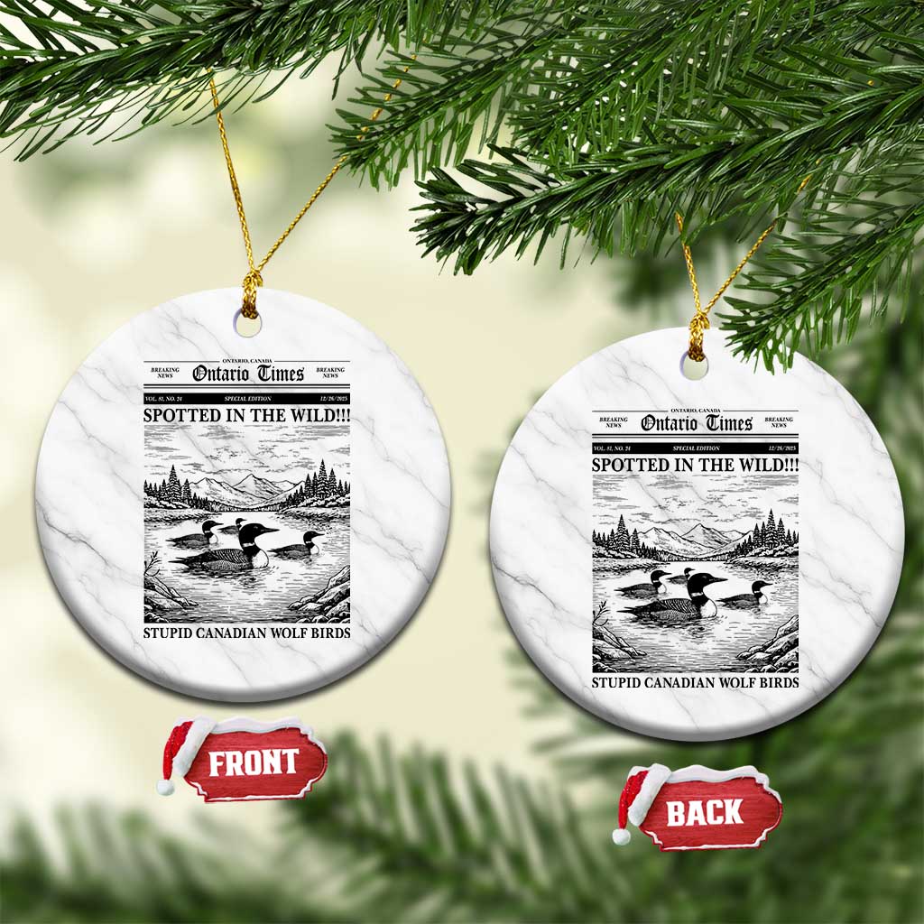 Funny Stupid Canadian Wolf Bird Ceramic Ornament Funny Common Loon Newspaper LGBT Hockey TS11 1pc White Marble Print Your Wear