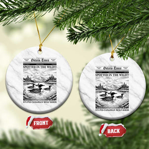 Funny Stupid Canadian Wolf Bird Ceramic Ornament Funny Common Loon Newspaper LGBT Hockey TS11 1pc White Marble Print Your Wear