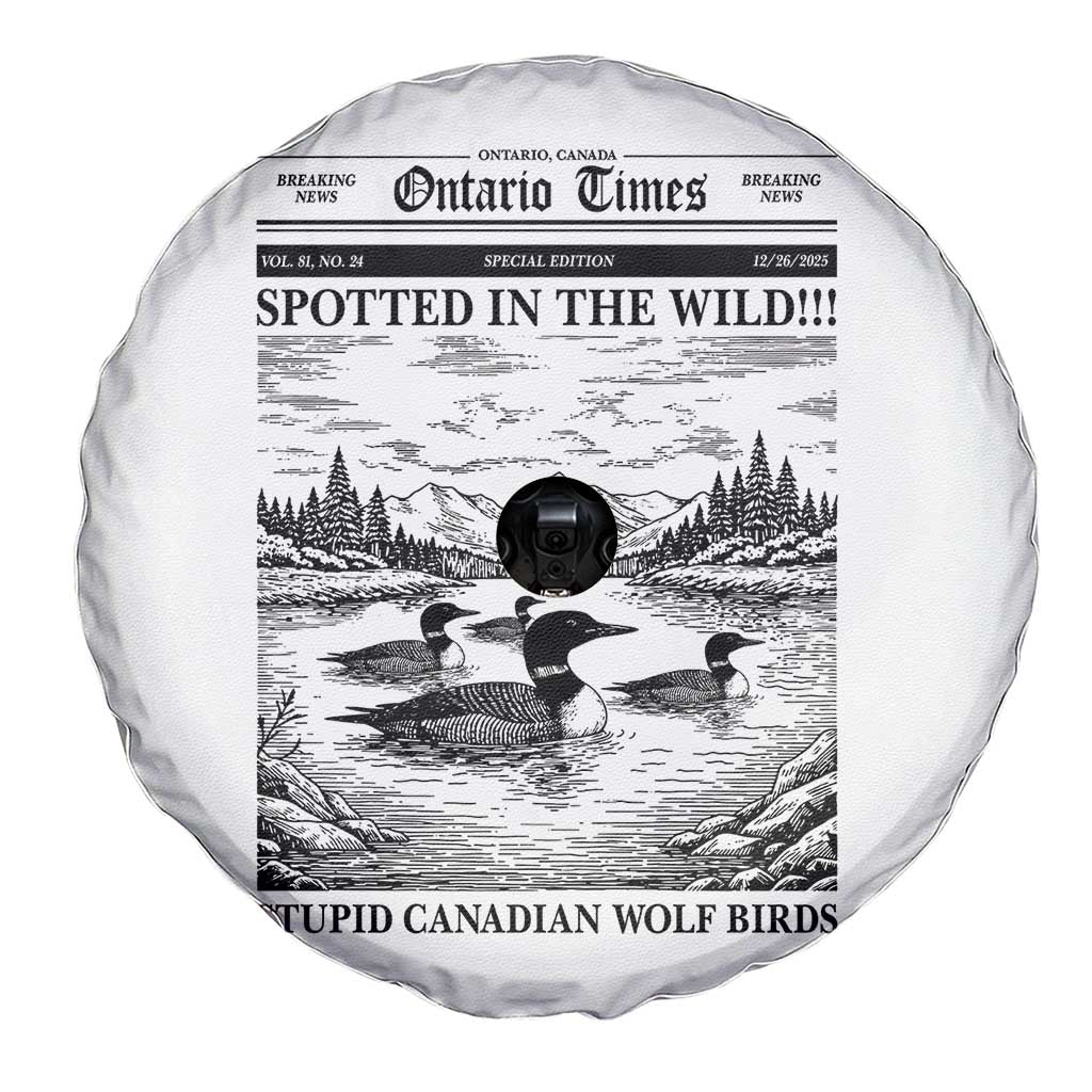 Funny Stupid Canadian Wolf Bird Spare Tire Cover Funny Common Loon Newspaper LGBT Hockey TS11 Print Your Wear