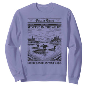 Funny Stupid Canadian Wolf Bird Sweatshirt Funny Common Loon Newspaper LGBT Hockey TS11 Violet Print Your Wear