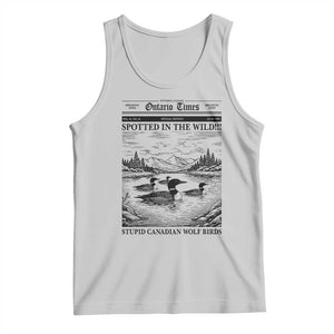 Funny Stupid Canadian Wolf Bird Tank Top Funny Common Loon Newspaper LGBT Hockey TS11 Ash Print Your Wear