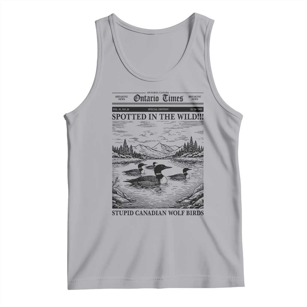 Funny Stupid Canadian Wolf Bird Tank Top Funny Common Loon Newspaper LGBT Hockey TS11 Athletic Heather Print Your Wear